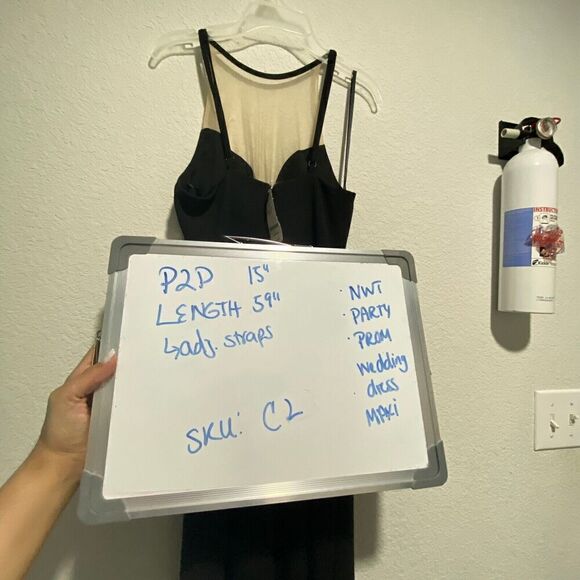 NWT Bebe Womens Lace Inset Maxi Gown Dress Black Small Long Slit Sleeveless - Picture 12 of 12